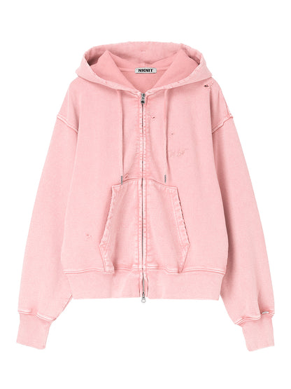 embroidery logo used finish zip hoodie【medium】