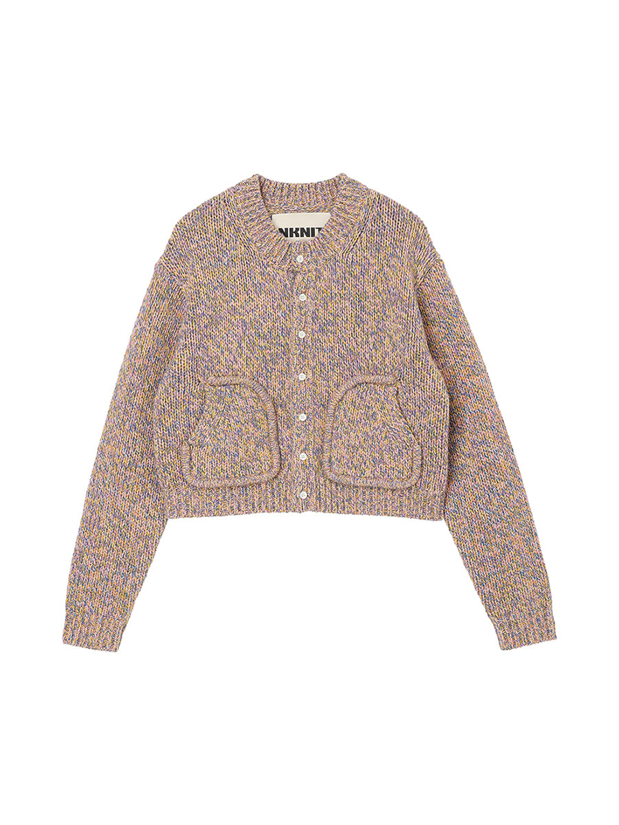 mix color KNIT cardigan