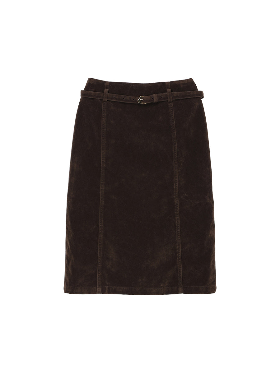 washed finish tight skirt
