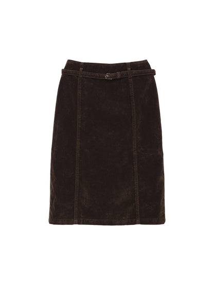 washed finish tight skirt