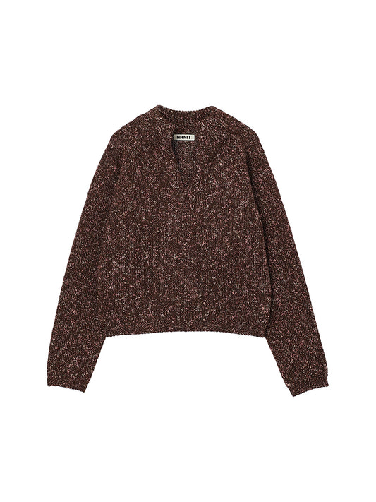 mix color high neck skipper KNIT