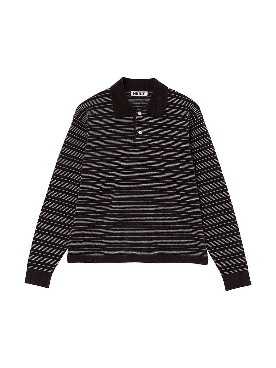 velvet touch KNIT polo shirt