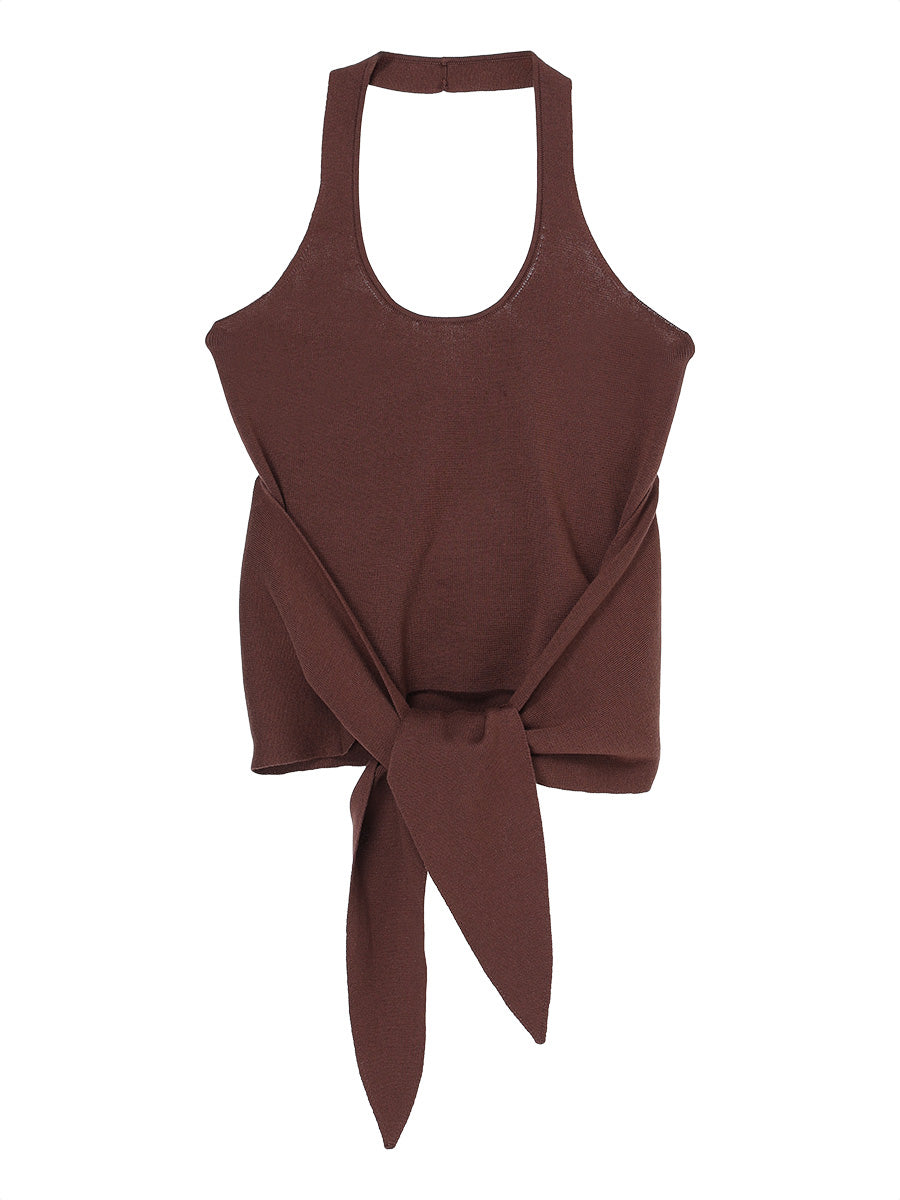 NKNIT tie KNIT vest ニットビスチェ ブラウン　タグ付き新品 tie KNIT vest – NKNIT
