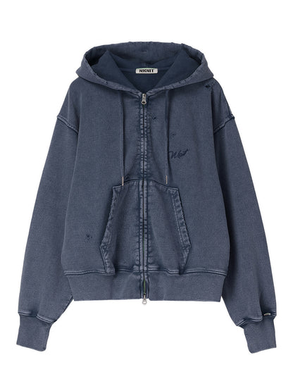 embroidery logo used finish zip hoodie【medium】