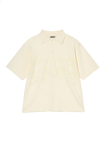 flower jacquard KNIT shirt