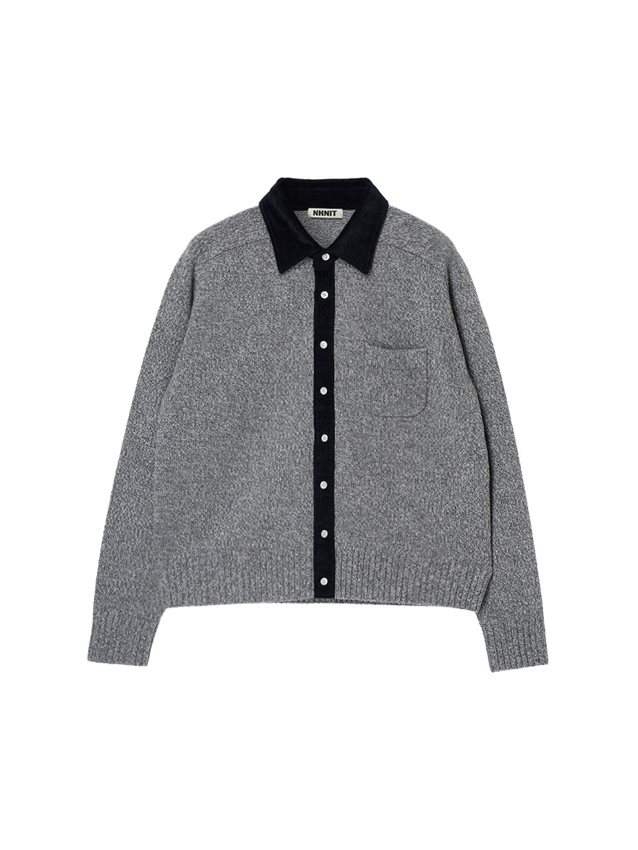 corduroy collar KNIT shirt
