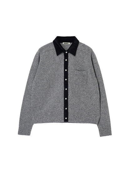 corduroy collar KNIT shirt