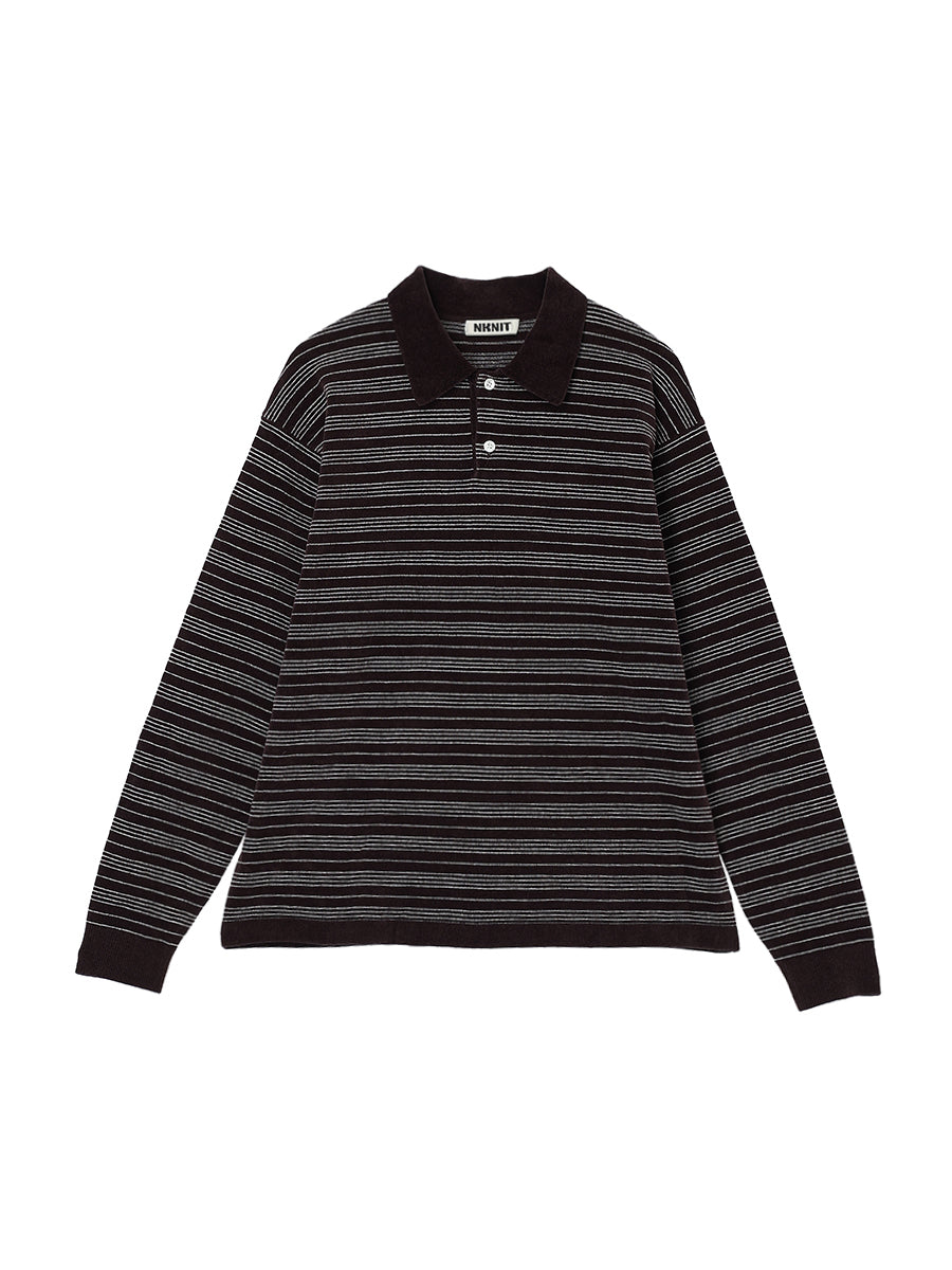 velvet touch KNIT polo shirt