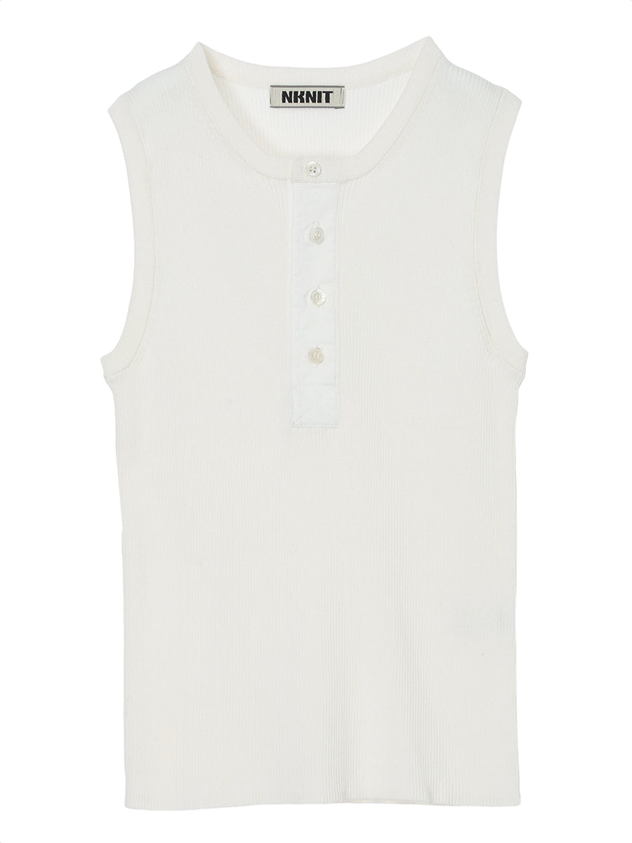 rib henry neck KNIT tank top – NKNIT