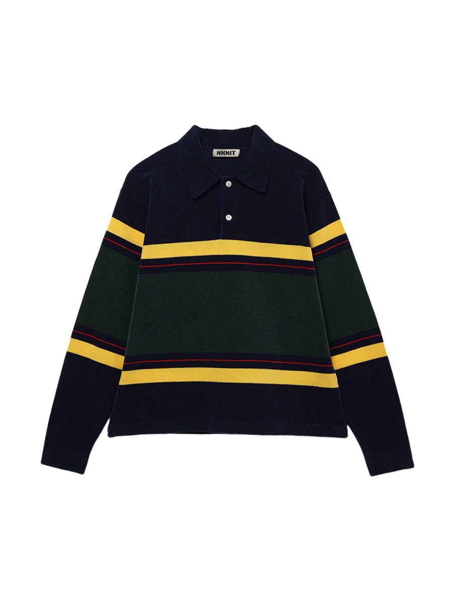 velvet touch KNIT polo shirt