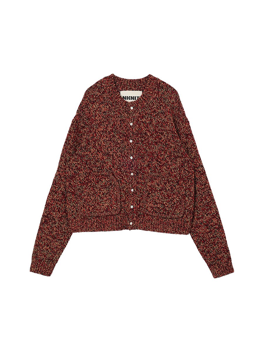 mix color KNIT cardigan