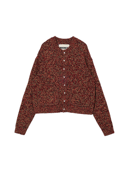 mix color KNIT cardigan