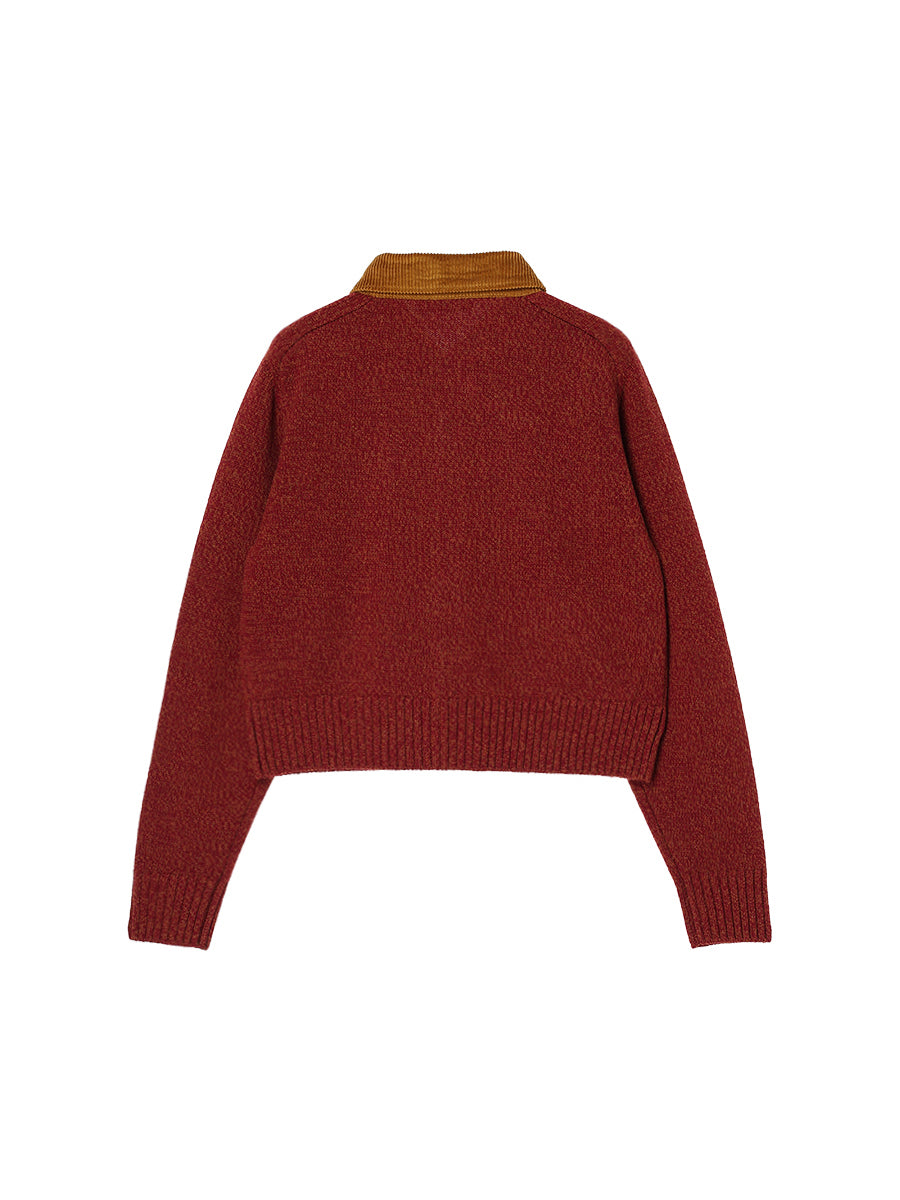 corduroy collar KNIT shirt