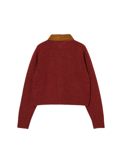 corduroy collar KNIT shirt