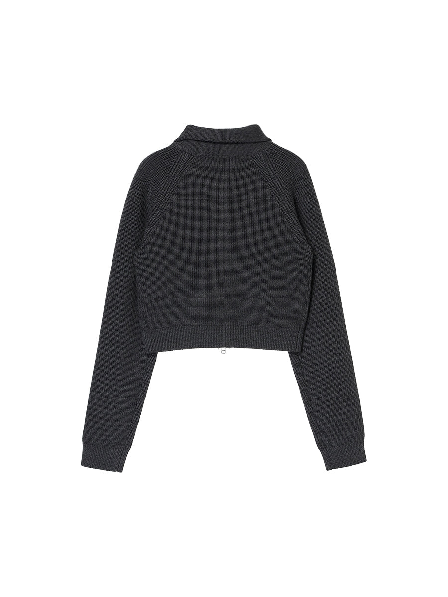 zip-up high neck KNIT【mini】