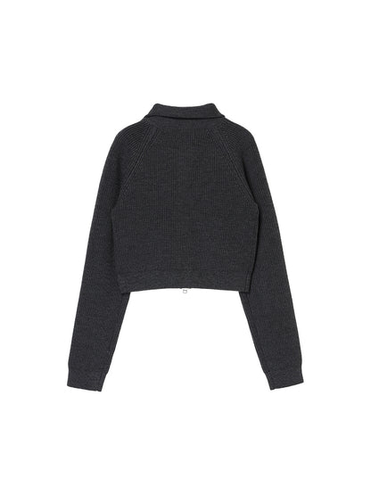 zip-up high neck KNIT【mini】