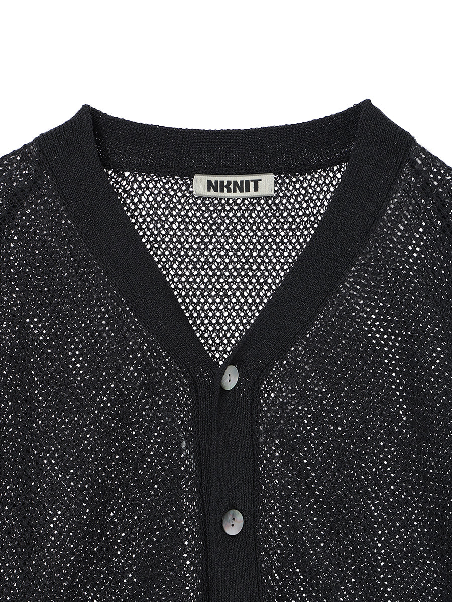 paper mix relaxed cardigan