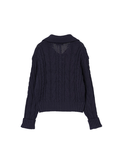 cotton cable lace up KNIT