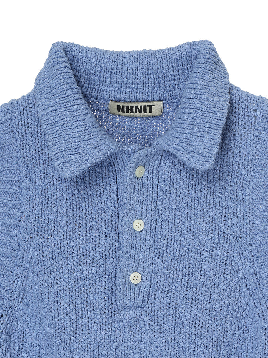 sleeveless KNIT  polo shirt