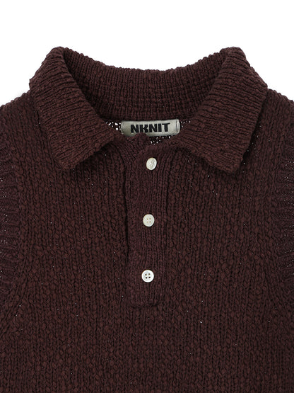 sleeveless KNIT  polo shirt