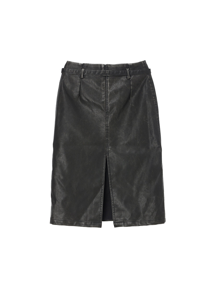 washed finish tight skirt