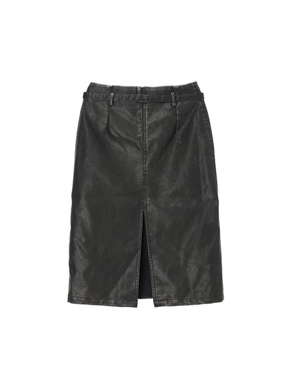 washed finish tight skirt