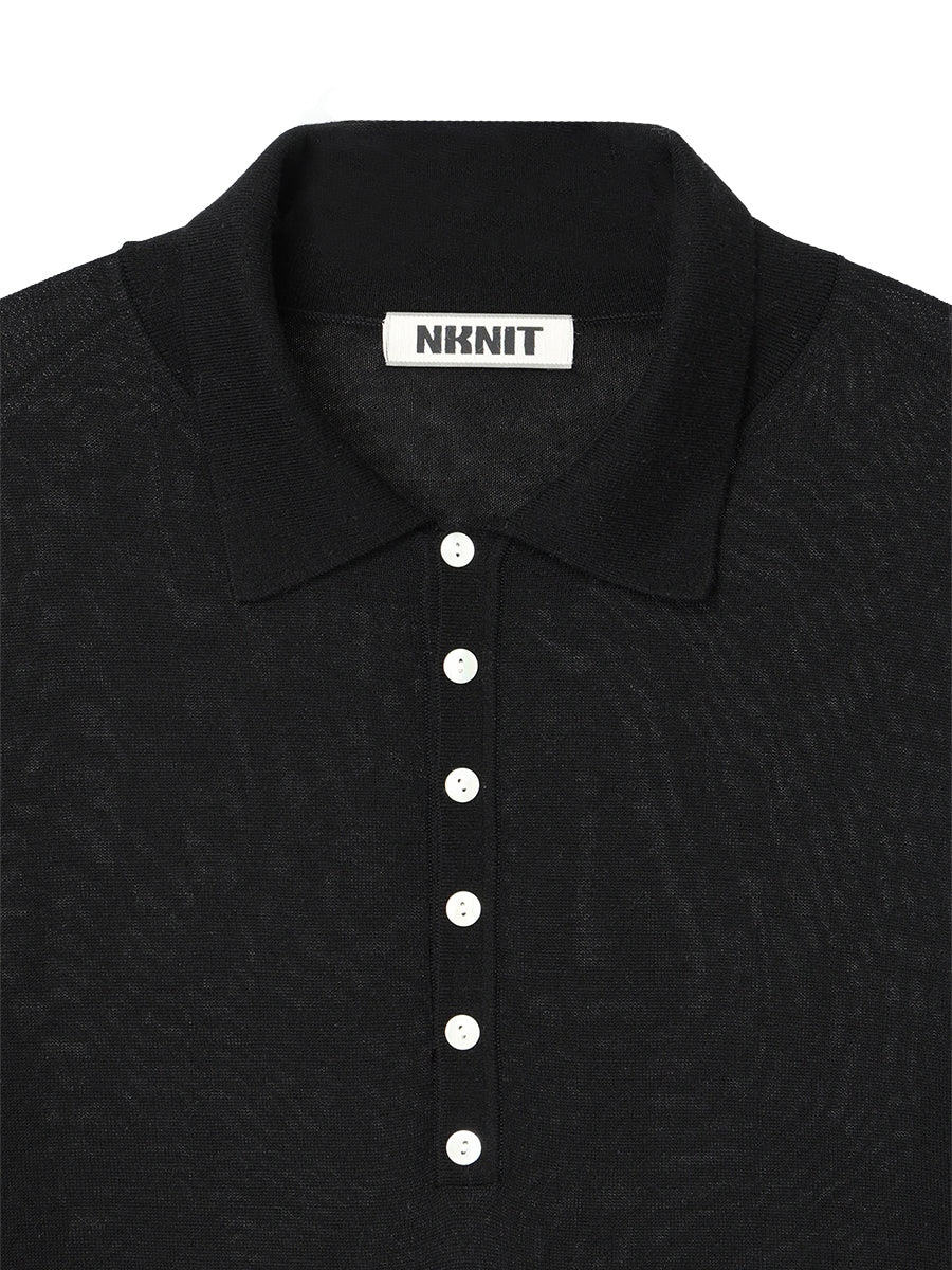cashmere/silk high gauge KNIT polo shirt