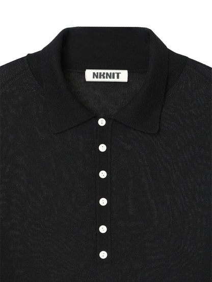 cashmere/silk high gauge KNIT polo shirt
