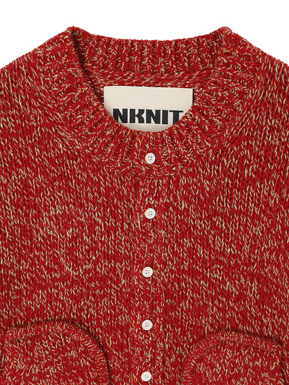 mix color KNIT cardigan