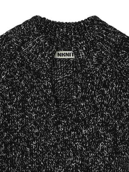 mix color high neck skipper KNIT