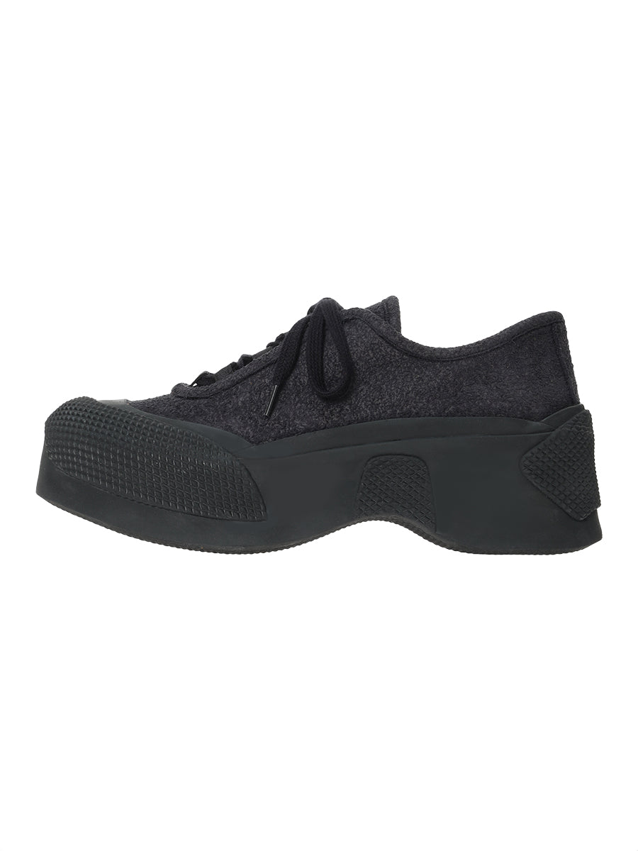 PARABOLOÏDE× NKNIT プラットフォームシューズ ブラック NKNIT×PARABOLOÏDE lace up platform shoes