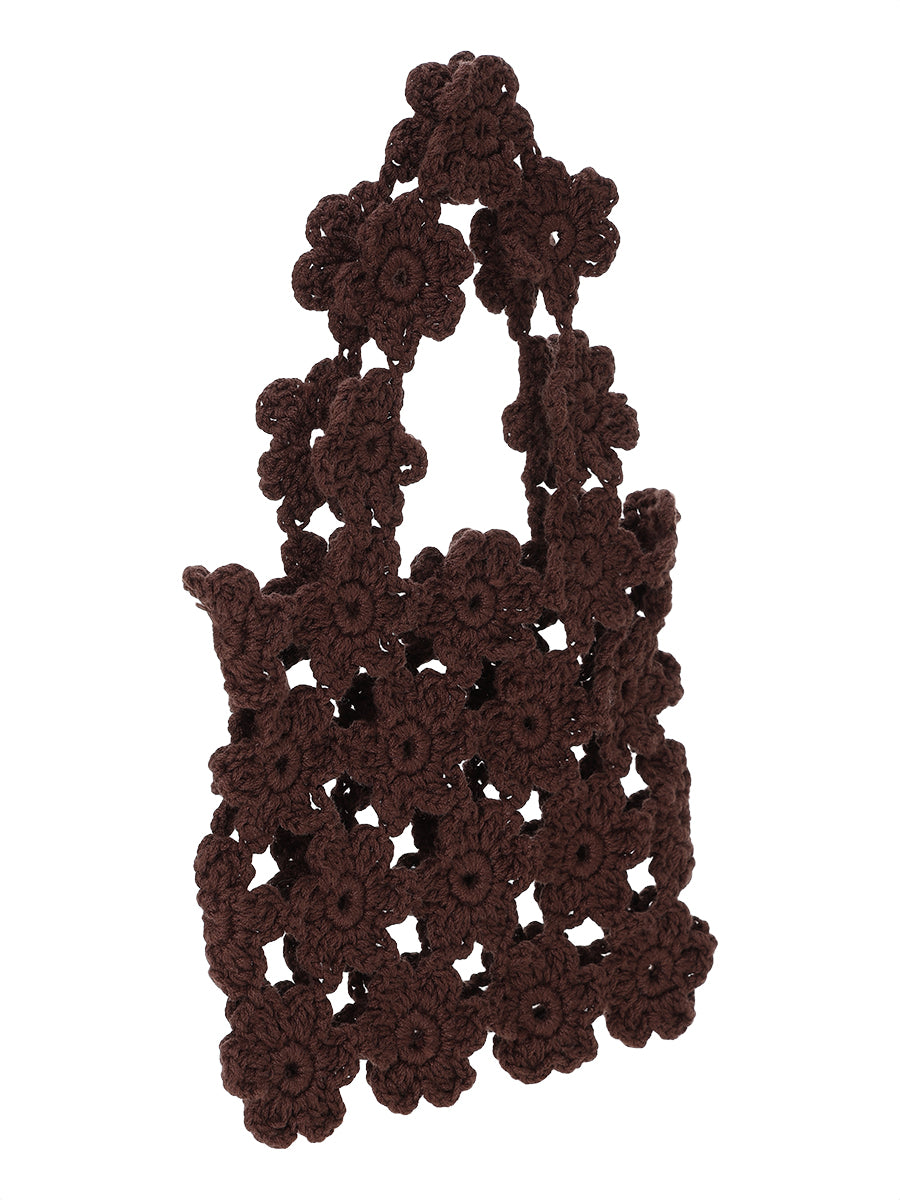 crochet KNIT flower bag