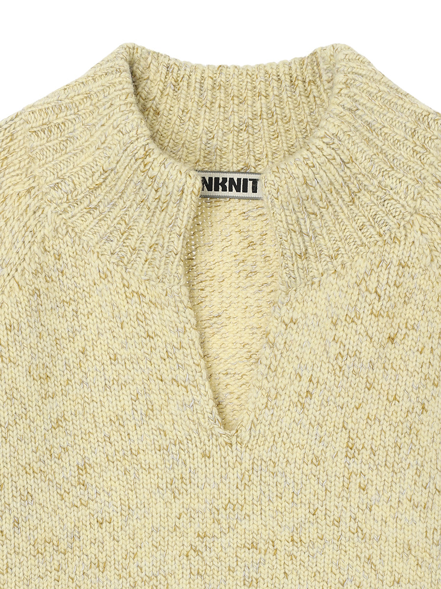mix color high neck skipper KNIT