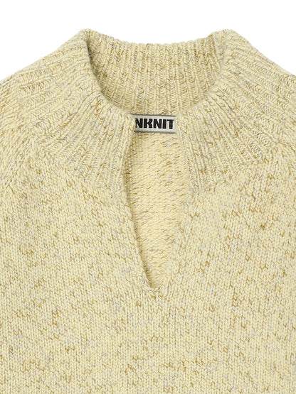 mix color high neck skipper KNIT