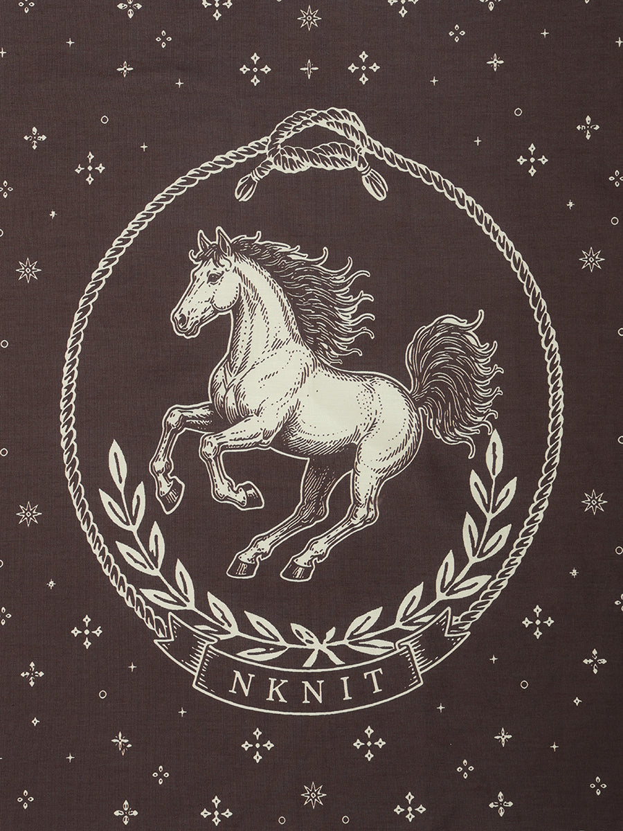 horse motif silk blend scarf