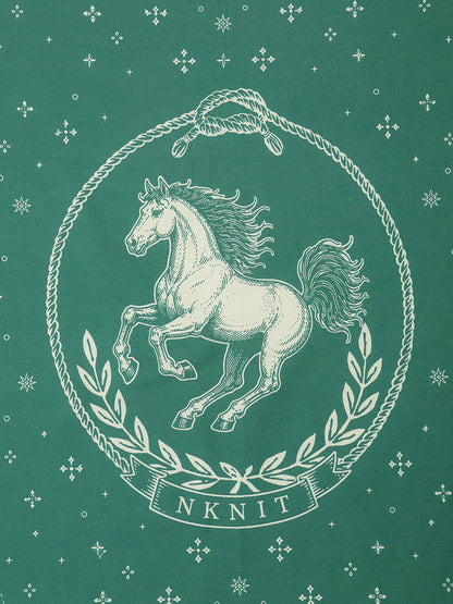 horse motif silk blend scarf