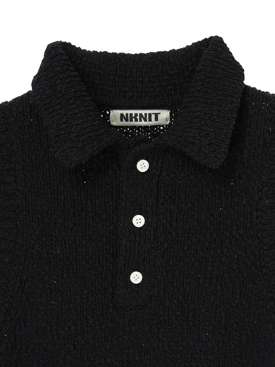 sleeveless KNIT  polo shirt