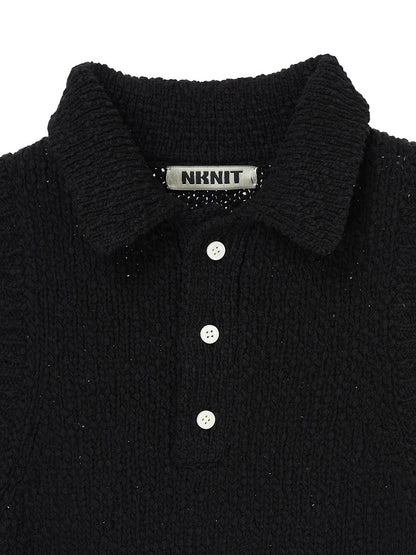 sleeveless KNIT  polo shirt