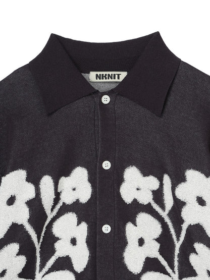 flower jacquard KNIT shirt
