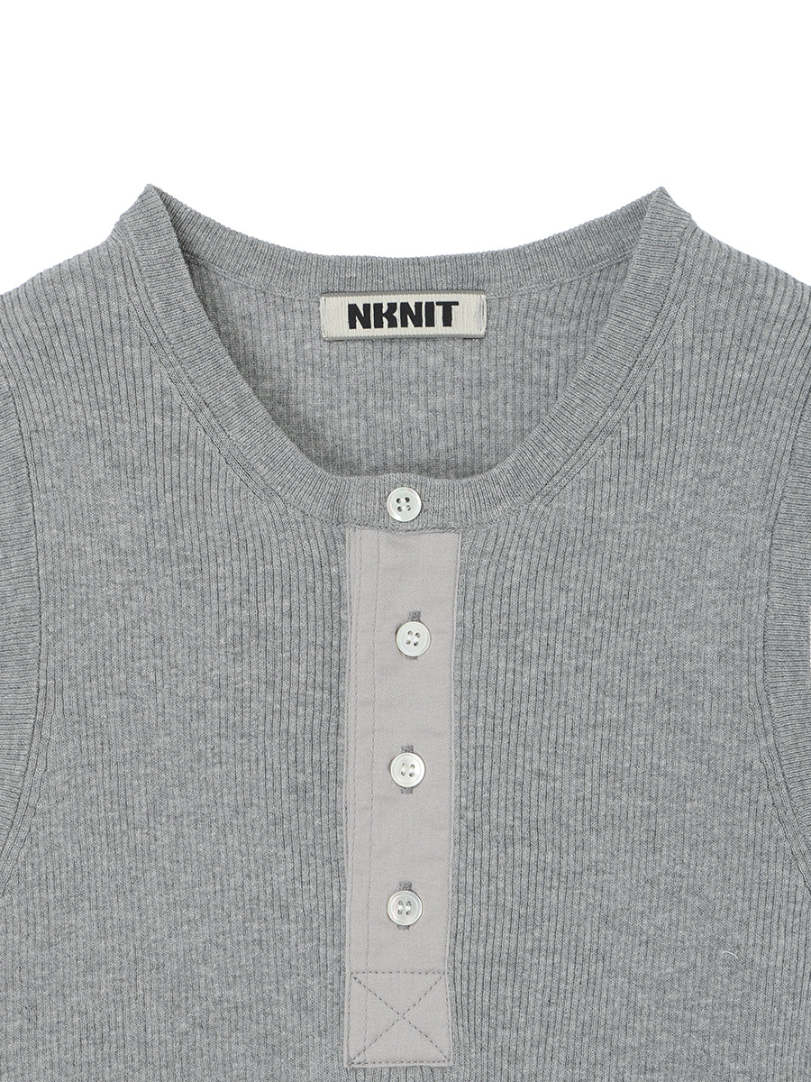 rib henry neck KNIT tank top – NKNIT