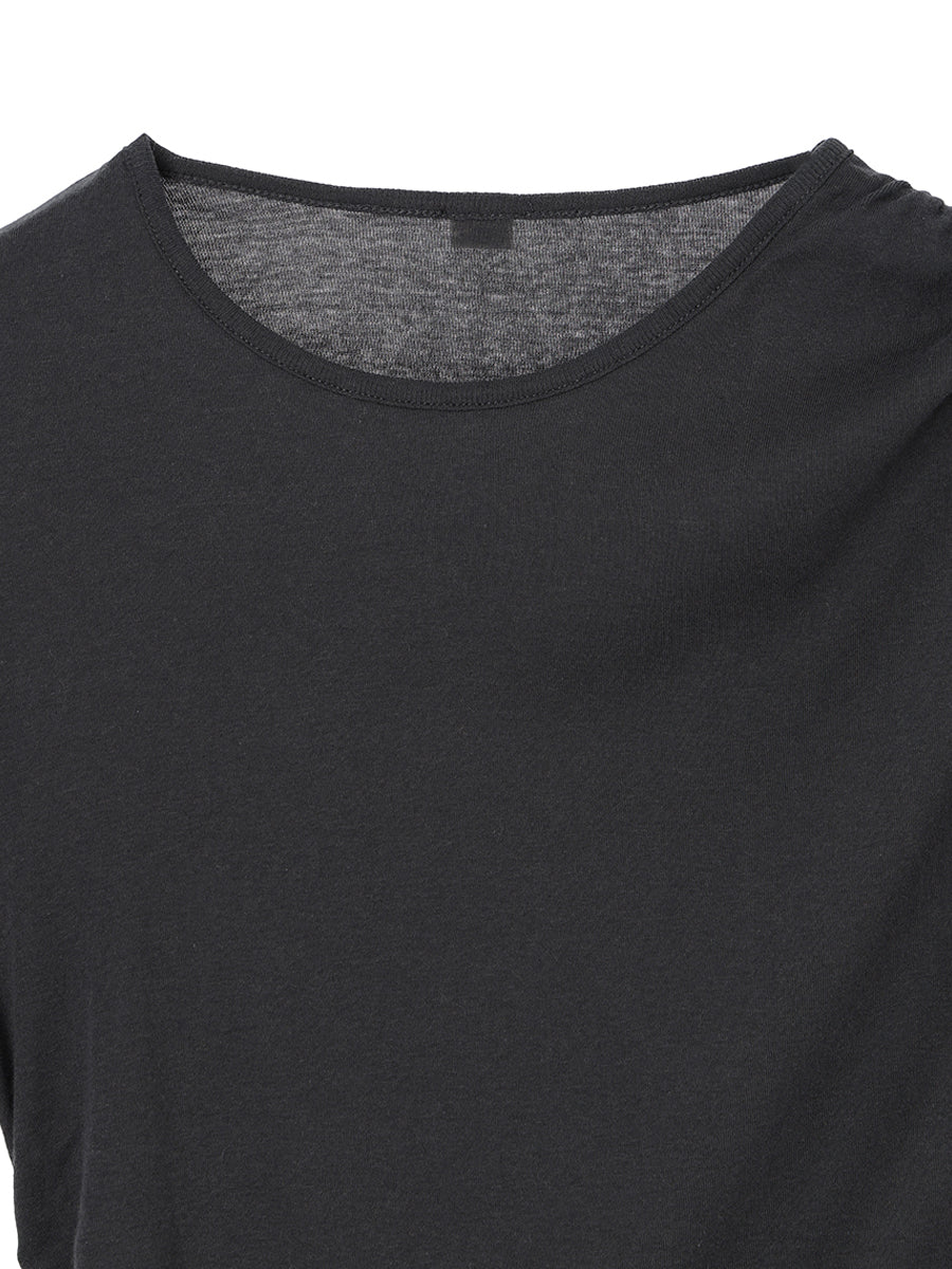 cotton/cashmere asymmetry gatherT-shirt – NKNIT