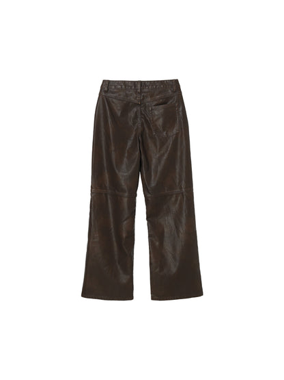 washed faux leather pants