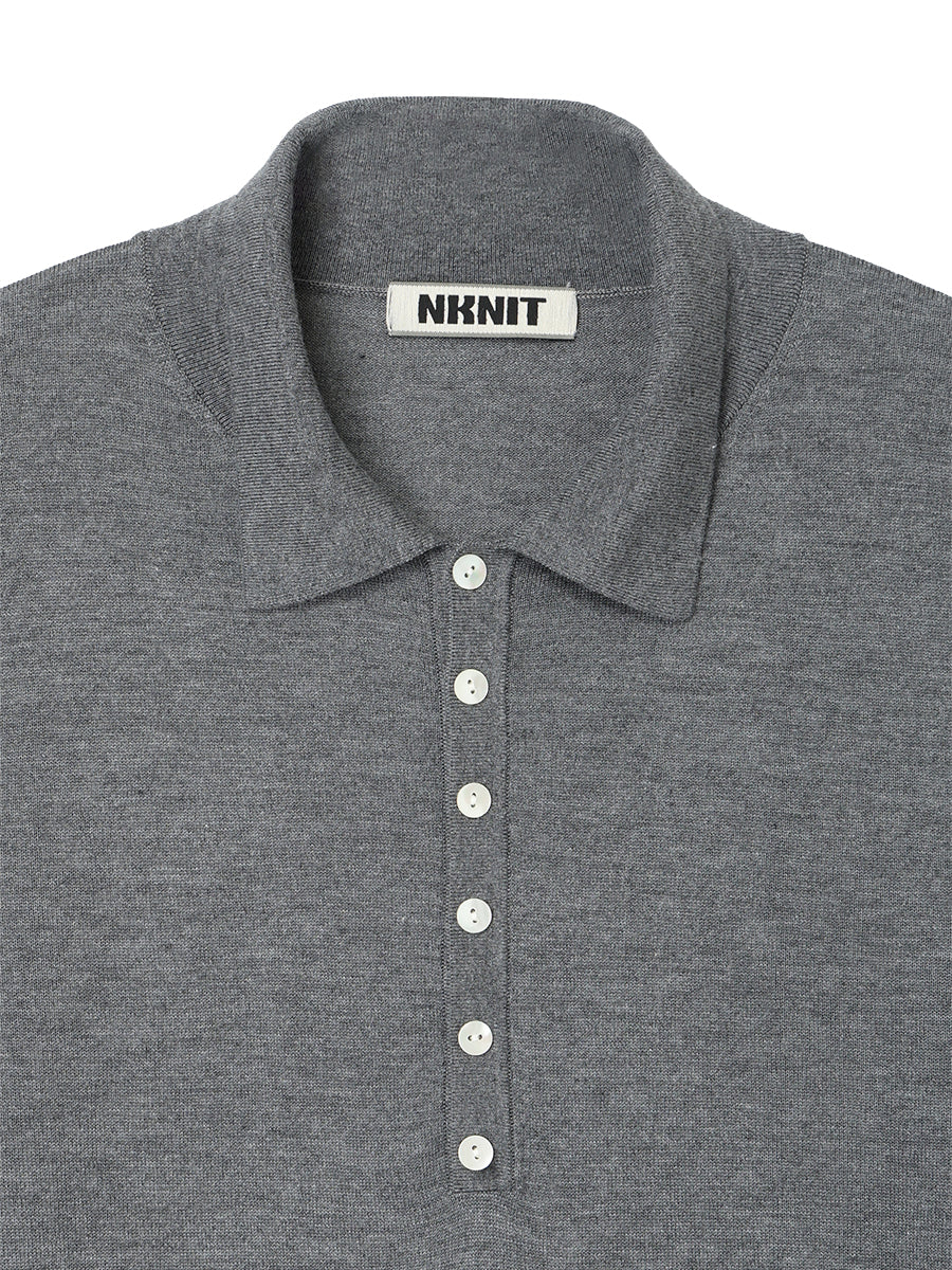 cashmere/silk high gauge KNIT polo shirt