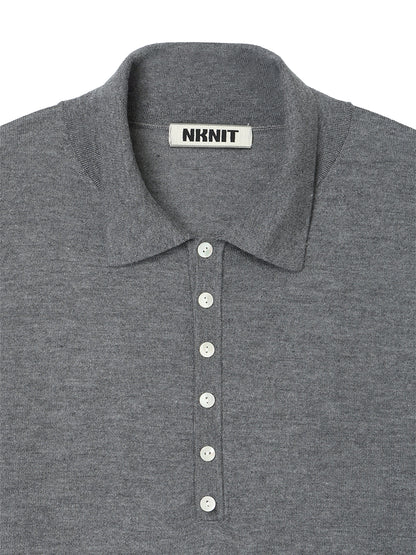 cashmere/silk high gauge KNIT polo shirt