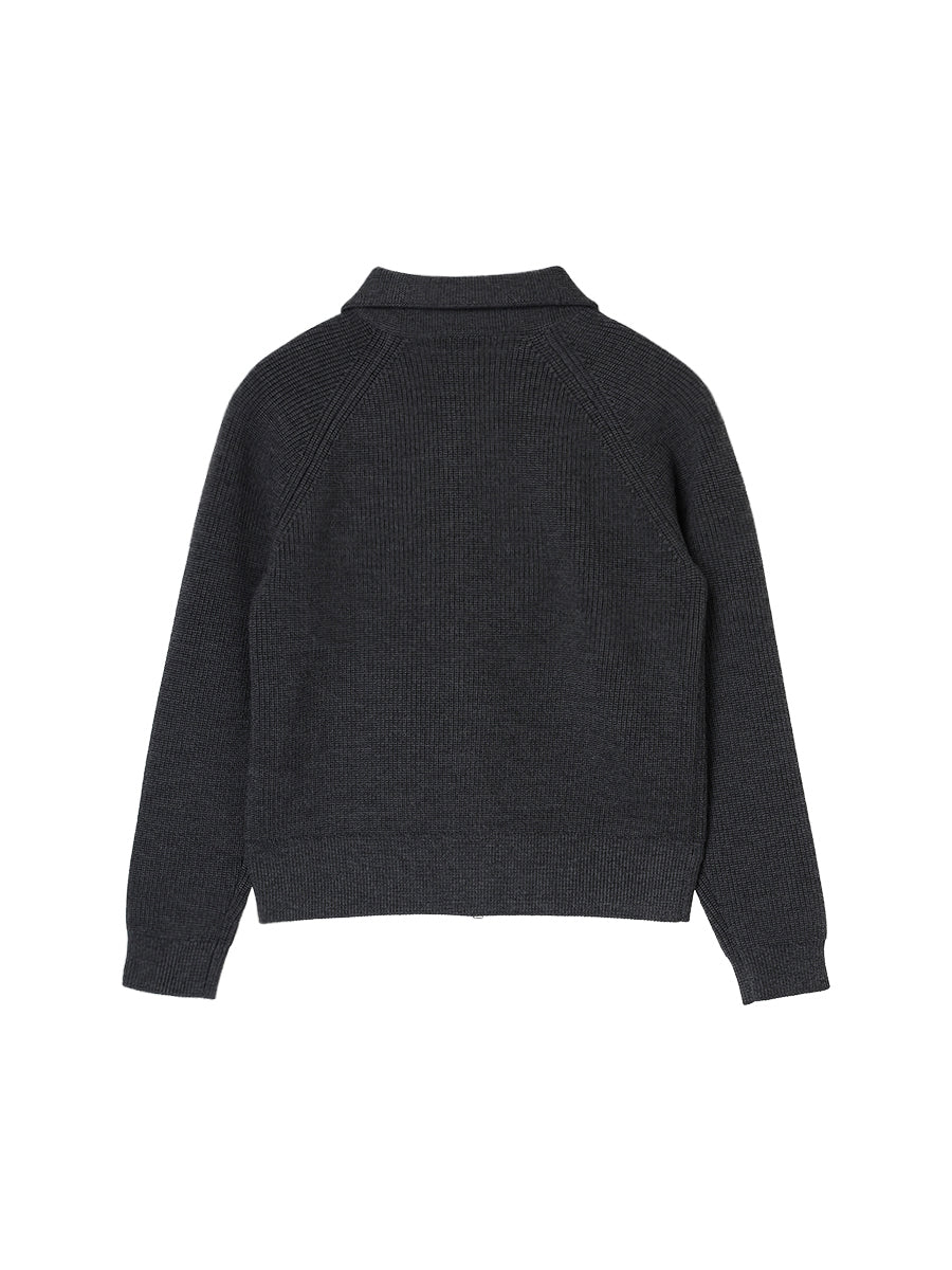 zip-up high neck KNIT【large】