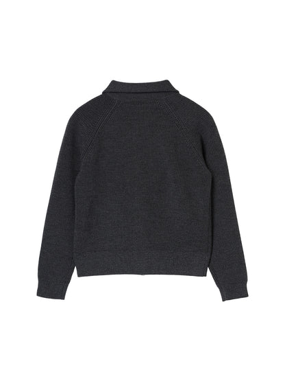 zip-up high neck KNIT【large】