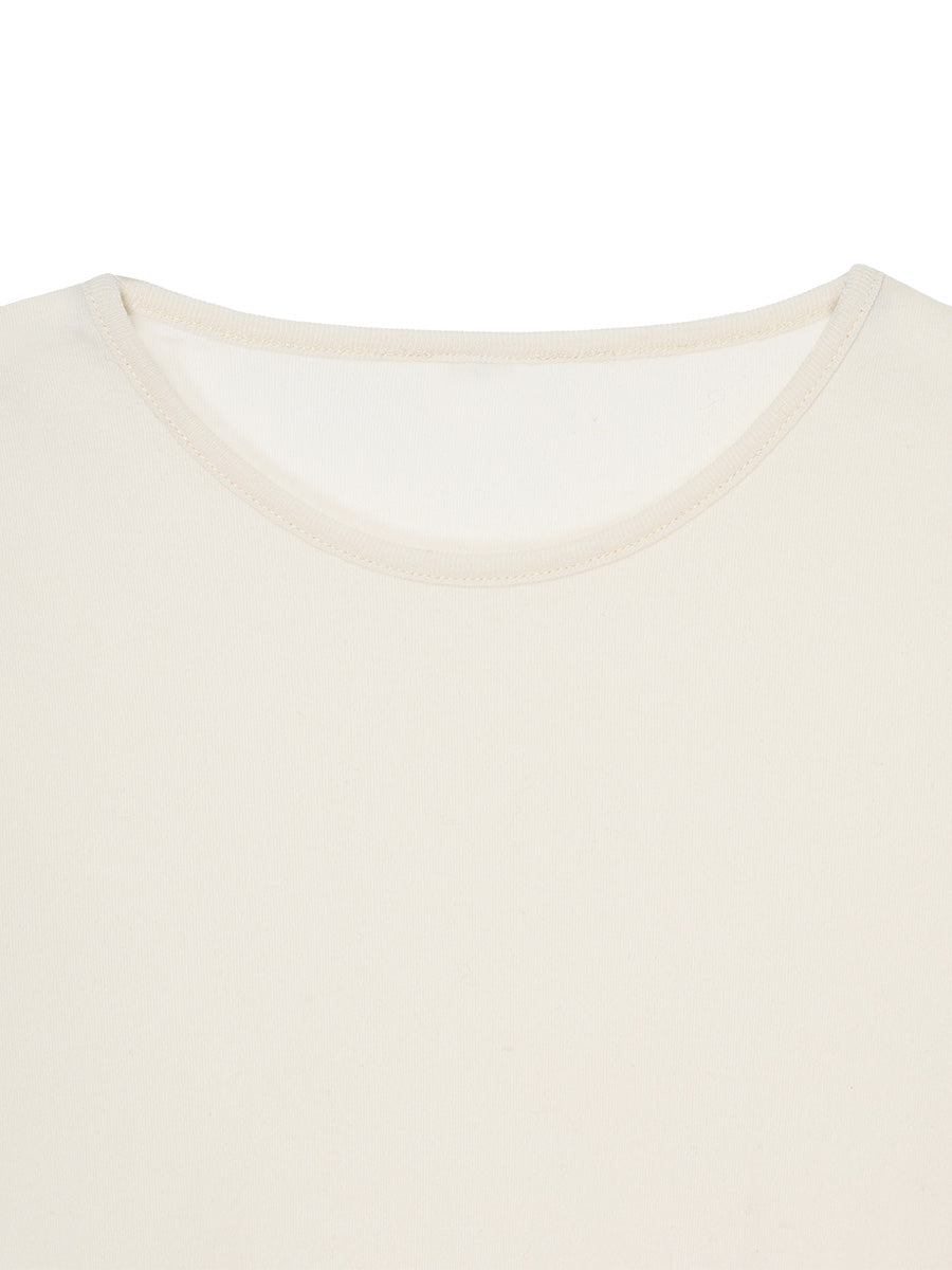 NKNIT cotton/cashmere feathery T-shirt 白 cotton/cashmere feathery T-shirt (mini) – NKNIT
