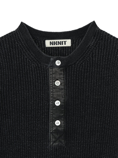 dyed waffle henry neck KNIT