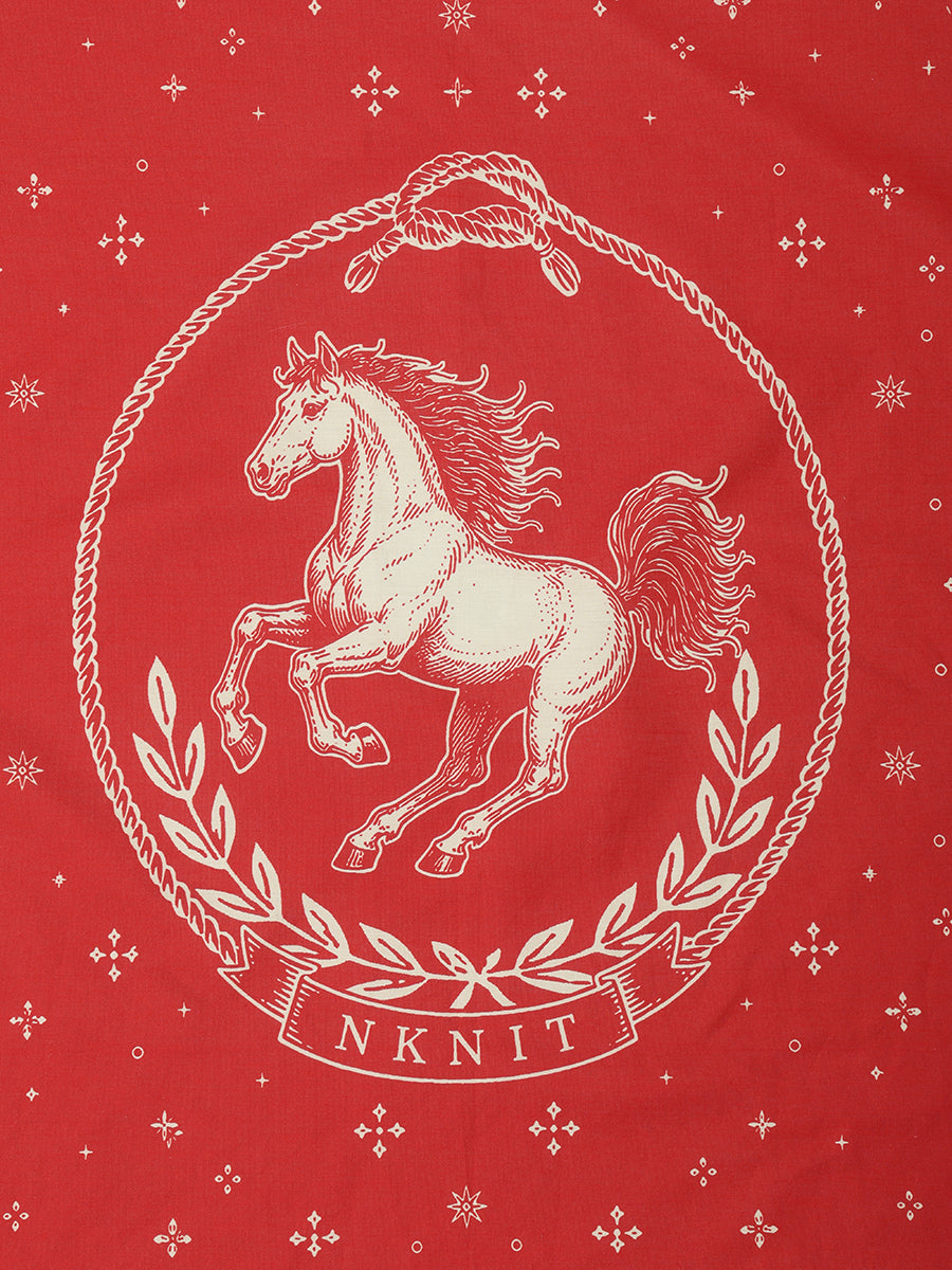 horse motif silk blend scarf