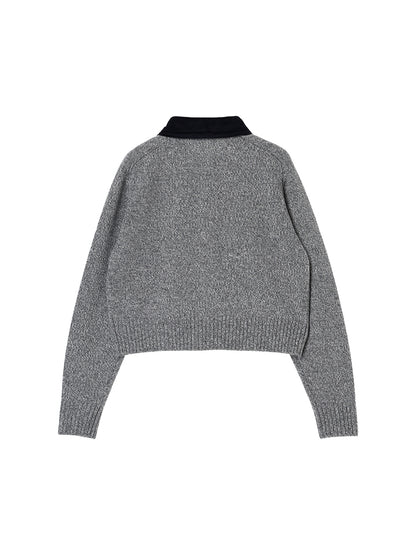 corduroy collar KNIT shirt